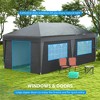 Resenkos Backyard Garden Canopy, Camping Canopy Screen Tent,10' x 19.5' Pop Up Canopy Tent w/ Sidewalls, Leg Weight Bags, Wheeled Carry Bag, Gray - 3 of 4