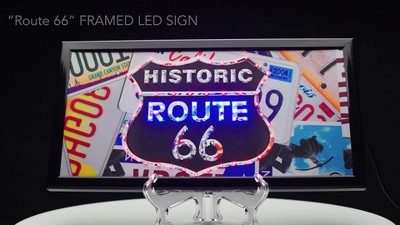 Historic Route 66 Framed LED Sign Black - American Art Decor : Target