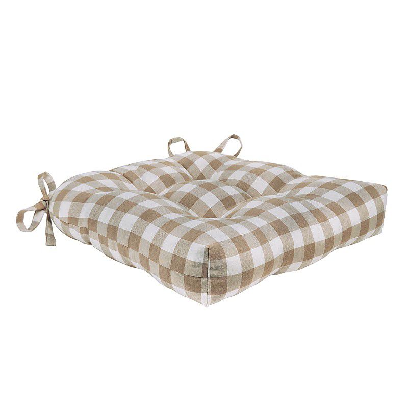 Kate Aurora Country Living Gingham Plaid Checkered Country Farmhouse Chair Cushion Pads, 2 of 4