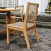 Cambridge Casual Carmel 2pc Teak Wood Honey Twist Wicker Outdoor Dining Chair: Weather-Resistant, Armless - 4 of 4