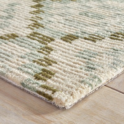 Diamond Cove Green and Beige Hand Tufted Wool Rug, 5' x 8'