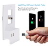 Pyle USB Wall Power Outlet Cover Plate with Dual USB Charging Ports and Device Holder - White (PWPLGU204) - 2 of 4