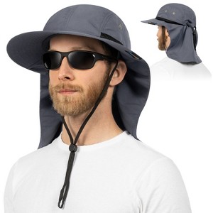 SUN CUBE Sun Hat for Men, Wide Brim Fishing Hat Neck Flap Cover Men, Women, Hiking, Camping, Sun Protection UV, Gardening - 1 of 4