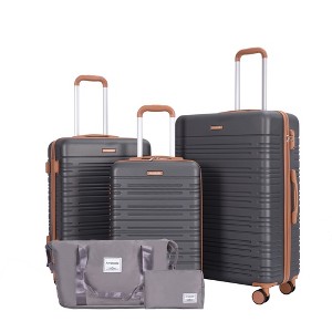 Lyngins 20/24/28 Inch 5 PCs Carry on Luggage Sets with Travel Duffel Bag and Toiletry Bag,Suitcases Sets with Spinner Wheels for Family Trips - 1 of 4