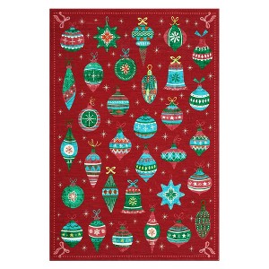 Washable Christmas Area Rug for Living Room Bedroom, Winter Holiday Decorative Dining Room Carpet, Low Pile Non Slip Floor Cover for Office - 1 of 4