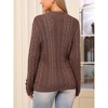 INSPIRE CHIC Women's Button Down Long Sleeve Crew Neck with Pockets Casual Sweater Cardigan - 3 of 4