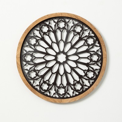 Sullivans Pierced Metal Wall Medallion 25"H Black