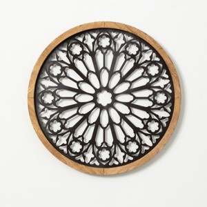 Sullivans Pierced Metal Wall Medallion 25"H Black - 1 of 4