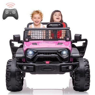 24V Kids Ride On Truck with Remote Control, 2 Seater Electric Car for Toddlers, 15.5" All-Terrain Wheels & 20" Seat