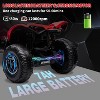 12V Ride on Toy 4 Wheeler Quad Electric Vehicle, with LED Lights, Spring Suspension, Music, USB, Treaded Tires, Red - 2 of 4