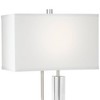 Pacific Coast Lighting Aurora 29 3/4" Tall Modern End Table Lamp Silver Clear Polished Nickel Finish Crystal Single White Shade Living Room Bedroom - 4 of 4