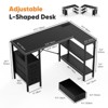 MAYEERTY L Shaped Gaming Desk with 3 Drawers Monitor Stand USB Port Power Socket Corner Workstation - 2 of 4