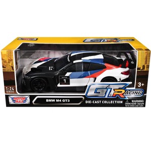 BMW M4 GT3 #1 White with Black, Blue and Red Graphics "GT Racing" Series 1/24 Diecast Model Car by Motormax - 1 of 1
