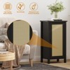 Boho Nightstand,16 Inch Rattan Nightstand with Drawer,Bedside Table for Bedroom | Sturdy Legs & Wood Top | Small Accent Cabinet - 4 of 4