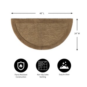 Plow & Hearth - Madrid Banded Half-Round Hearth Fireproof Rug, 2' x 4' - 1 of 4
