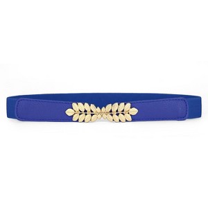INSPIRE CHIC Women's Leaf Shaped Interlocking Buckle Stretch Cinch Belt 2.5cm Wide - 1 of 4