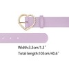 INSPIRE CHIC Women's Solid Color Heart-Shaped Buckle with Beads Belts - 3 of 4
