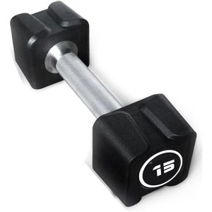 Square Dumbbell, PU Coated Weight Dumbbells With Non-Slip Grip and No-Roll Head for Home Gym Workouts, Single - 1 of 4