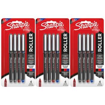 Sharpie Rollerball Pen, Needle Point (0.5mm), Assorted, 4 Per Pack, 3 Packs