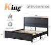 AMERLIFE Farmhouse Bed Frame with 47" Tall Headboard and Sliding Barn Doors - 3 of 3