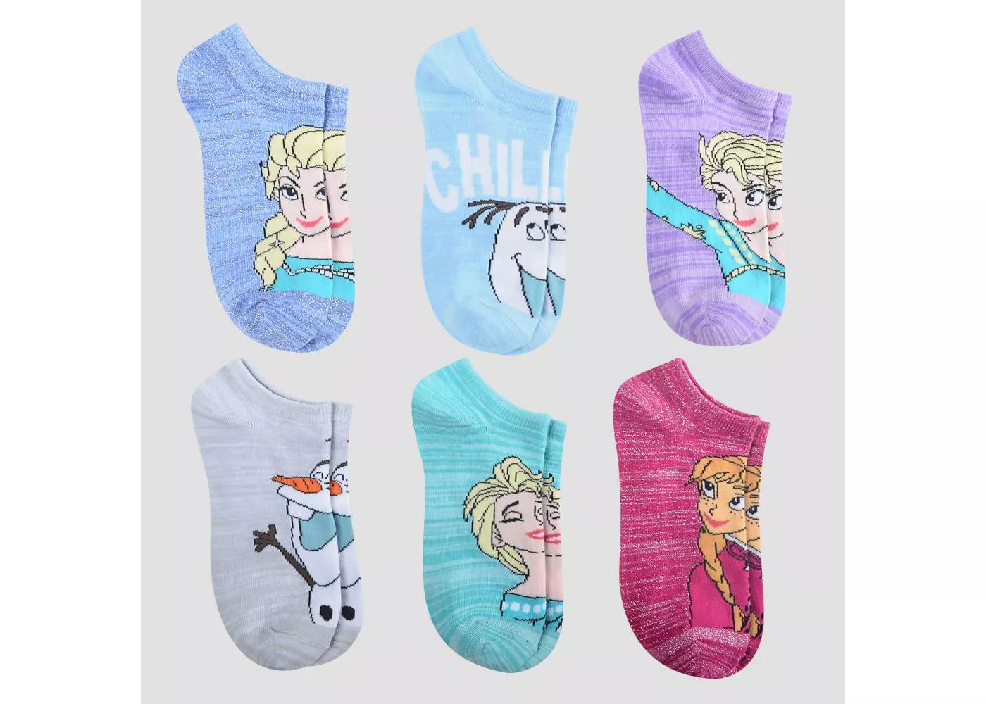 Girls' 6pk Frozen Storm Socks - Blue