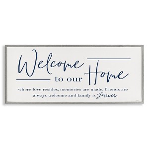 Stupell Industries Welcome Family is Forever Framed Giclee Art, Gray, 24" x 10" - 1 of 4