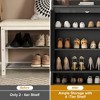 Black Shoe Cabinet with 2 Rattan Doors, 5-Tier Shoe Storage Cabinet with Adjustable Shelves, Wooden Shoe Organizer for Entryway, Hallway, Living Room - 4 of 4