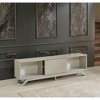 67" Engineered Wood Mid Century Modern TV Stand with 2 Sliding Door Cabinets and 2 Shelves for Living Room - 3 of 4