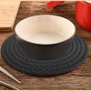 Home Mart Goods Dark Grey Extra Thick Woven Trivet Round Placemats Natural Cotton Hot Potholder Mat Heat Resistant - 9"x9"(Pack of 4) - 3 of 4
