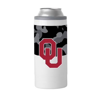 NCAA Oklahoma Sooners 12oz Black Camo Slim Can Cooler