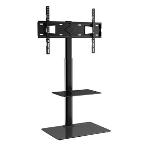 VEVOR TV Stand Mount, Swivel Tall TV Stand for 32 to 65 inch TVs, Height Adjustable Portable Floor TV Stand with Tempered Glass Base, Living Room - 1 of 4