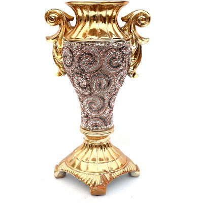 Gulches Ambrose Chrome Plated Crystal-Embellished Ceramic Vase