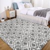 Modern Shag Area Rug Non Slip Fluffy Checkered Rug Geometric Floor Carpet - 4 of 4