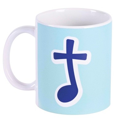 Dicksons MUG-1203 Cross Music Note Sky Blue And Navy Blue 11 Ounce Ceramic Coffee Latte Tea Hot Chocolate Cup Mug