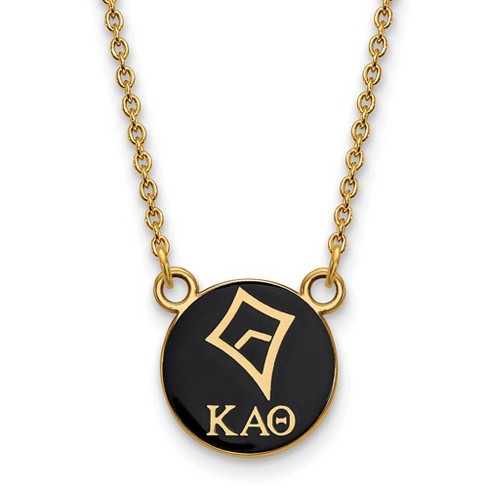 Black Bow Jewelry 14k Yellow Gold Plated Sterling Silver Kappa Alpha Theta Greek Life Necklace 18 Inch - image 1 of 4