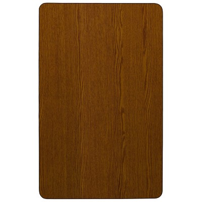 Adjustable Oak Laminate Rectangular Activity Table with Wheels