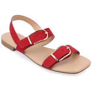Journee Collection Womens Twylah Low Stacked Heel Sling Back Sandals - 1 of 4
