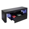 51'' Black TV Stand High-Gloss With Drawer and LED light - 3 of 4