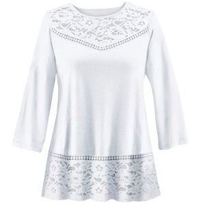 Collections Etc Lace Bodice & Hem Tunic - 1 of 4