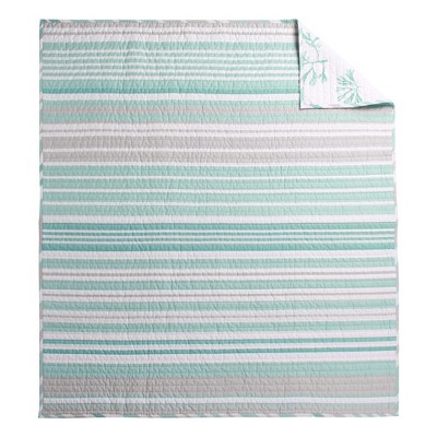 Truro Coastal Teal and Grey Reversible Cotton Throw