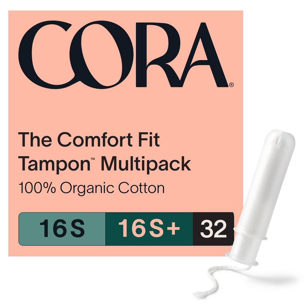 Photos - Menstrual Pads Cora Organic Cotton Mix Pack Tampons - Super/Super Plus - 32ct 