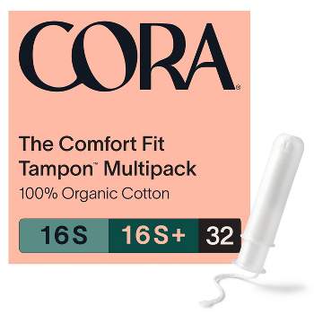 Cora Organic Cotton Mix Pack Tampons - Super/Super Plus - 32ct