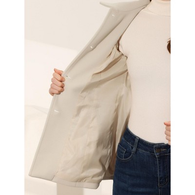 INSPIRE CHIC Women's Work Office Winter Overcoat Single Breasted Point Collar Pea Coat Medium Beige — фото 5