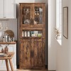 Tall Narrow Bathroom Cabinet, 67 in Slim Storage Cabinet with Glass Doors and Adjustable Shelf, Freestanding Cupboard for Small Spaces - 3 of 4
