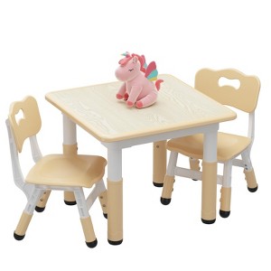 GustoWave Height Adjustable Kids Table and Chair Set – Toddler Activity Table with 2 Chairs,Non-Slip Feet for Classroom, Playroom, Nursery,or Home Use - 1 of 4