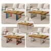 SYFERLORY 43.3"x23.6" Wood colored texture sticker MDF Coffee Table - 3 of 4