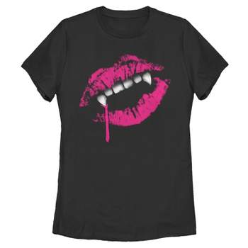 Women's Lost Gods Halloween Lipstick Vampire Fangs T-Shirt