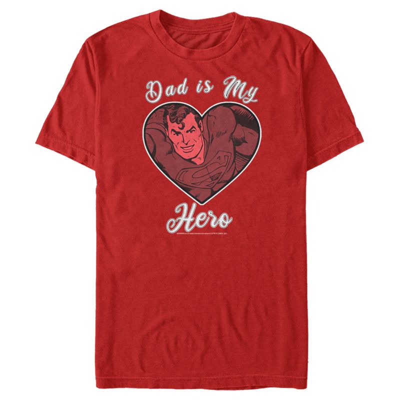 Men's Superman Valentine's Day Dad is My Hero T-Shirt, 1 of 6