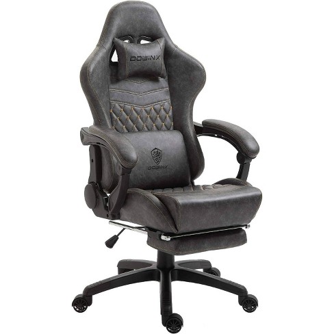 Adjustable Gaming Chair With Massage Lumbar Support And Retractable Footrest Light Gray Dowinx Ergonomic Design Usb powered 360 Swivel Target