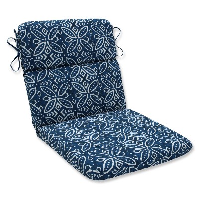 Merida Indigo Rounded Corners Outdoor Chair Cushion Blue - Pillow Perfect